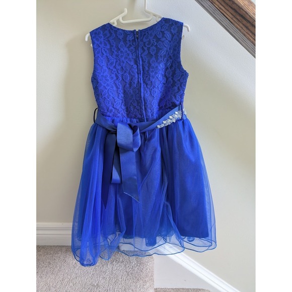 Fancy Kids Royal Blue Lace & Tulle Party Dress – Size 2T - Picture 2 of 3
